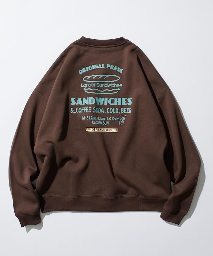 LANDER SANDWICHES×FREAK'S STORE/蘭德爾 特別款 寬鬆版型 背部印花 圓領衛衣