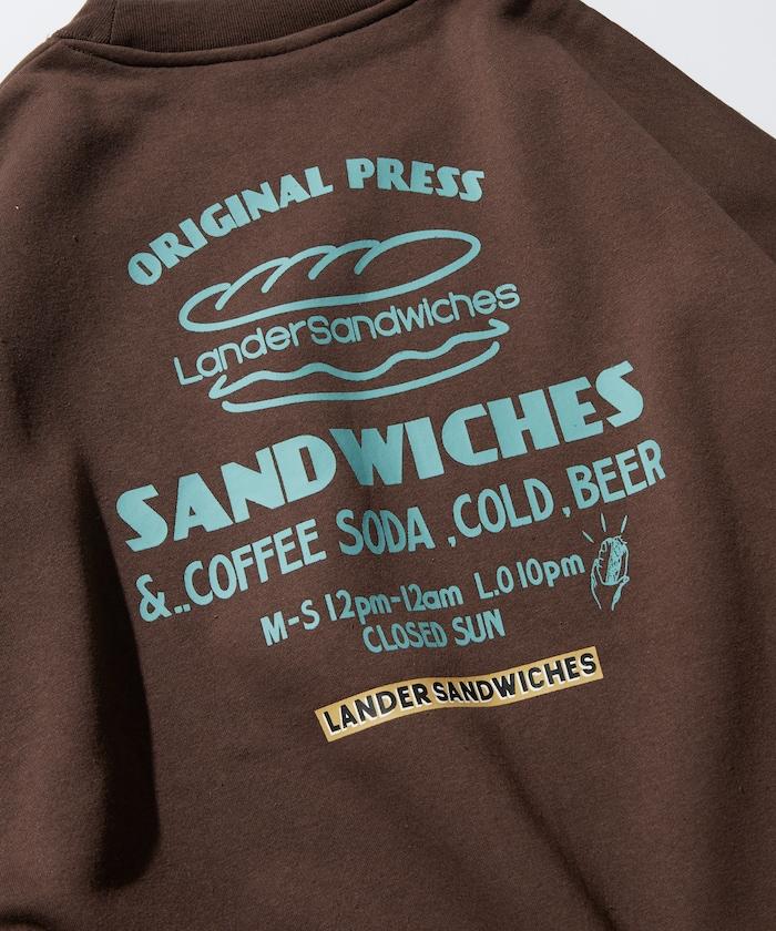 LANDER SANDWICHES×FREAK'S STORE/蘭德爾 特別款 寬鬆版型 背部印花 圓領衛衣