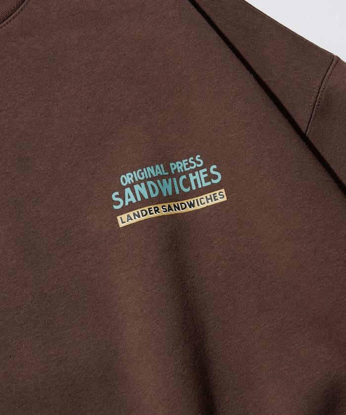 LANDER SANDWICHES×FREAK'S STORE/蘭德爾 特別款 寬鬆版型 背部印花 圓領衛衣