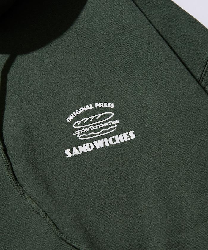 LANDER SANDWICHES×FREAK'S STORE/ランダー 聯名寬鬆版型背面印花衛衣連帽衫