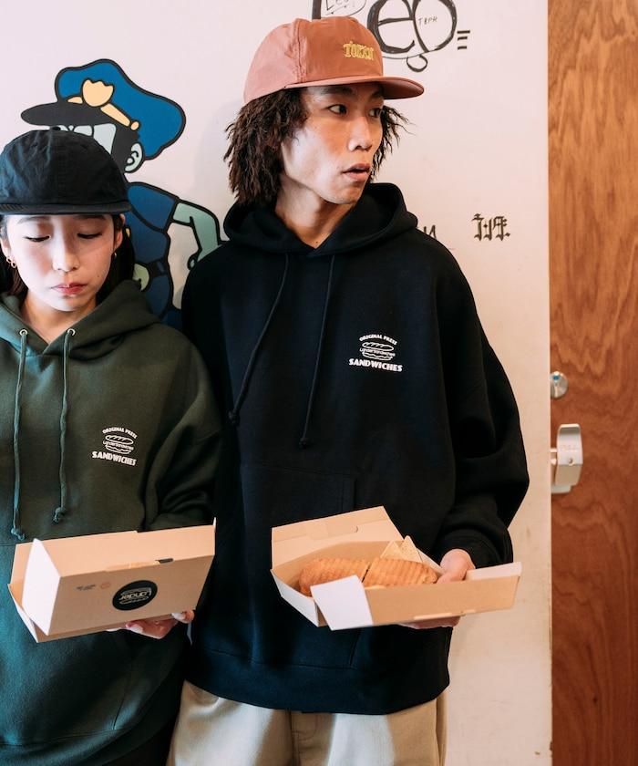 LANDER SANDWICHES×FREAK'S STORE/ランダー 聯名寬鬆版型背面印花衛衣連帽衫