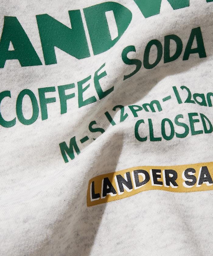 LANDER SANDWICHES×FREAK'S STORE/ランダー 聯名寬鬆版型背面印花衛衣連帽衫