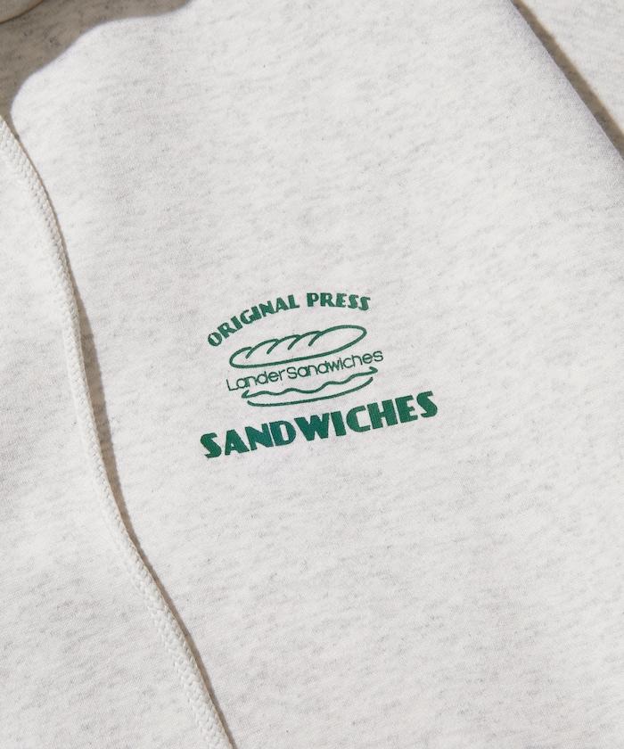 LANDER SANDWICHES×FREAK'S STORE/ランダー 聯名寬鬆版型背面印花衛衣連帽衫