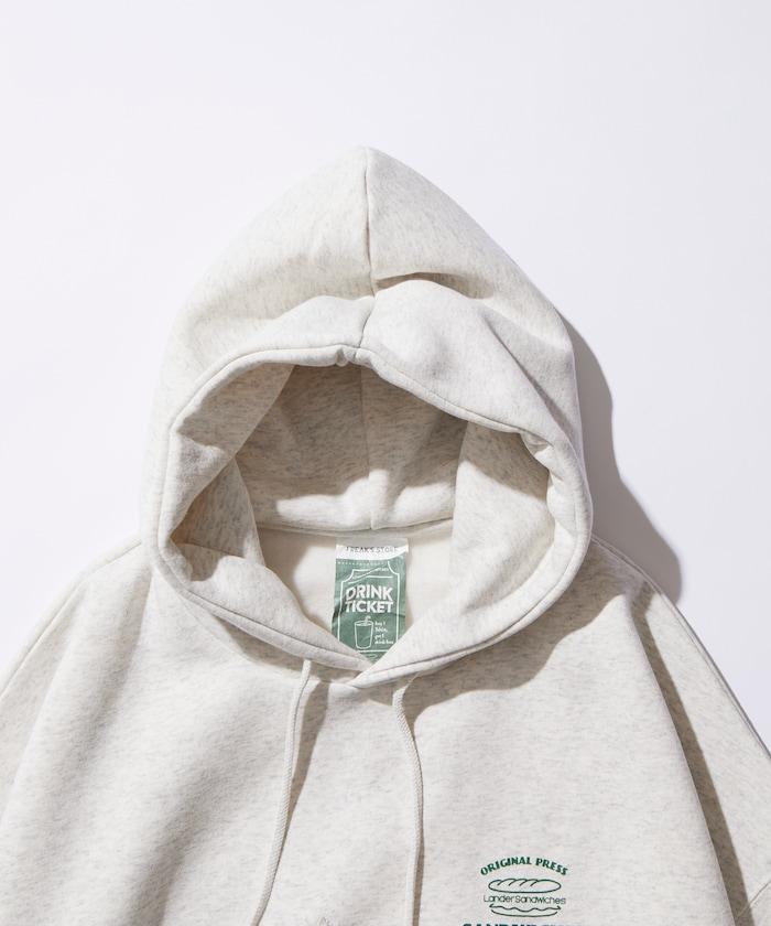 LANDER SANDWICHES×FREAK'S STORE/ランダー 聯名寬鬆版型背面印花衛衣連帽衫