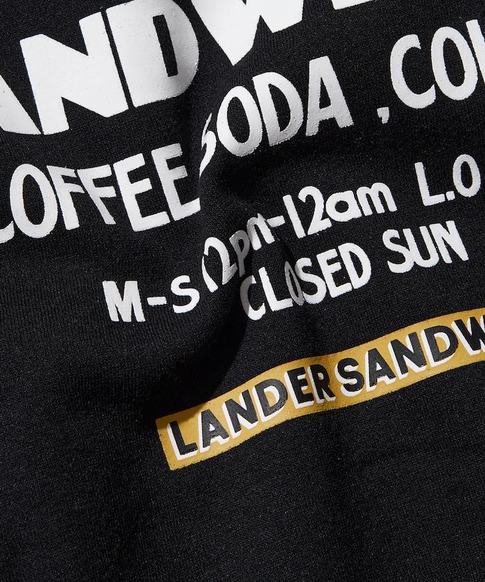 LANDER SANDWICHES×FREAK'S STORE/ランダー 聯名寬鬆版型背面印花衛衣連帽衫