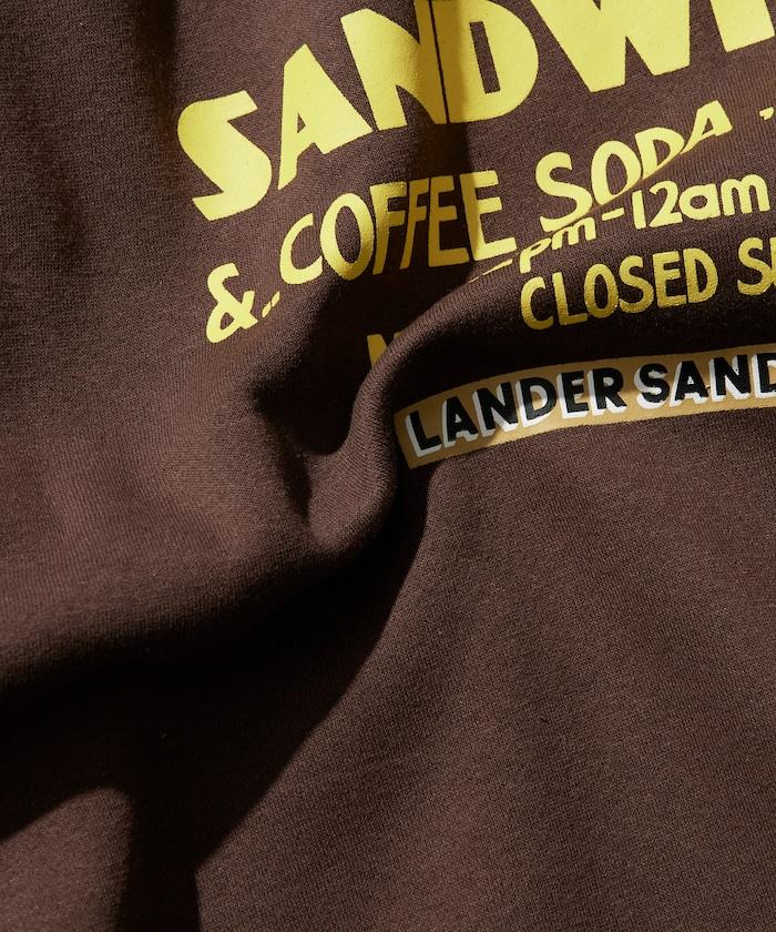 LANDER SANDWICHES×FREAK'S STORE/ランダー 聯名寬鬆版型背面印花衛衣連帽衫