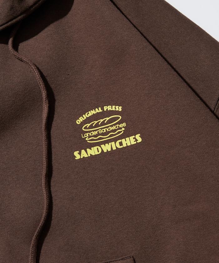 LANDER SANDWICHES×FREAK'S STORE/ランダー 聯名寬鬆版型背面印花衛衣連帽衫