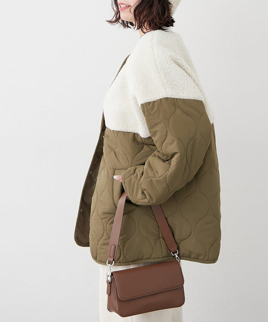 拼接羊羔絨夾棉夾克