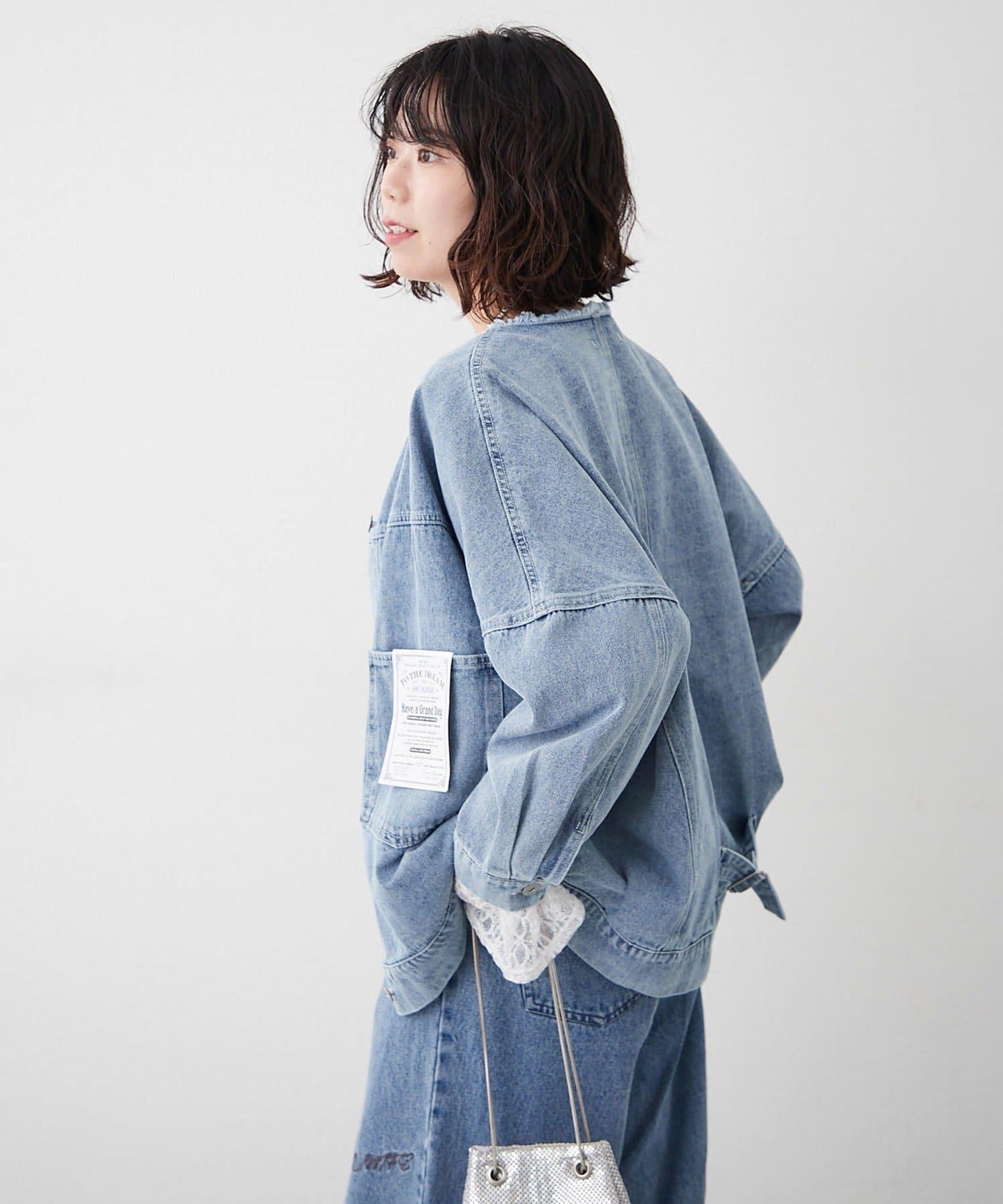 無領牛仔夾克
