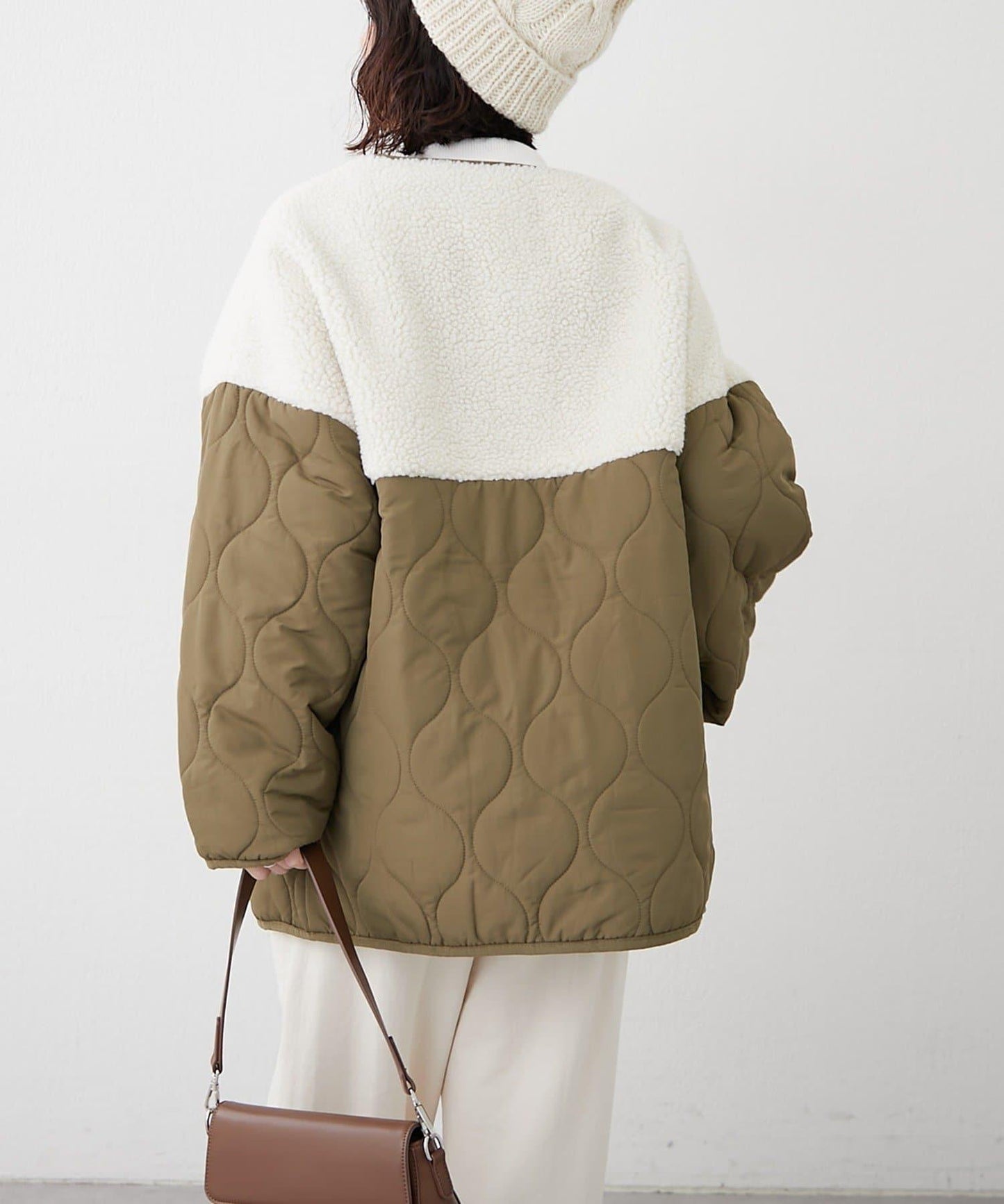 拼接羊羔絨夾棉夾克