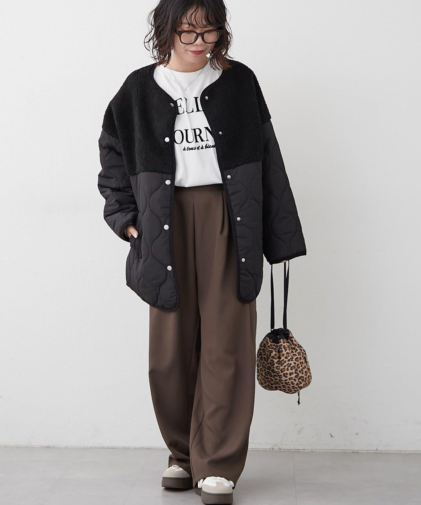 拼接羊羔絨夾棉夾克