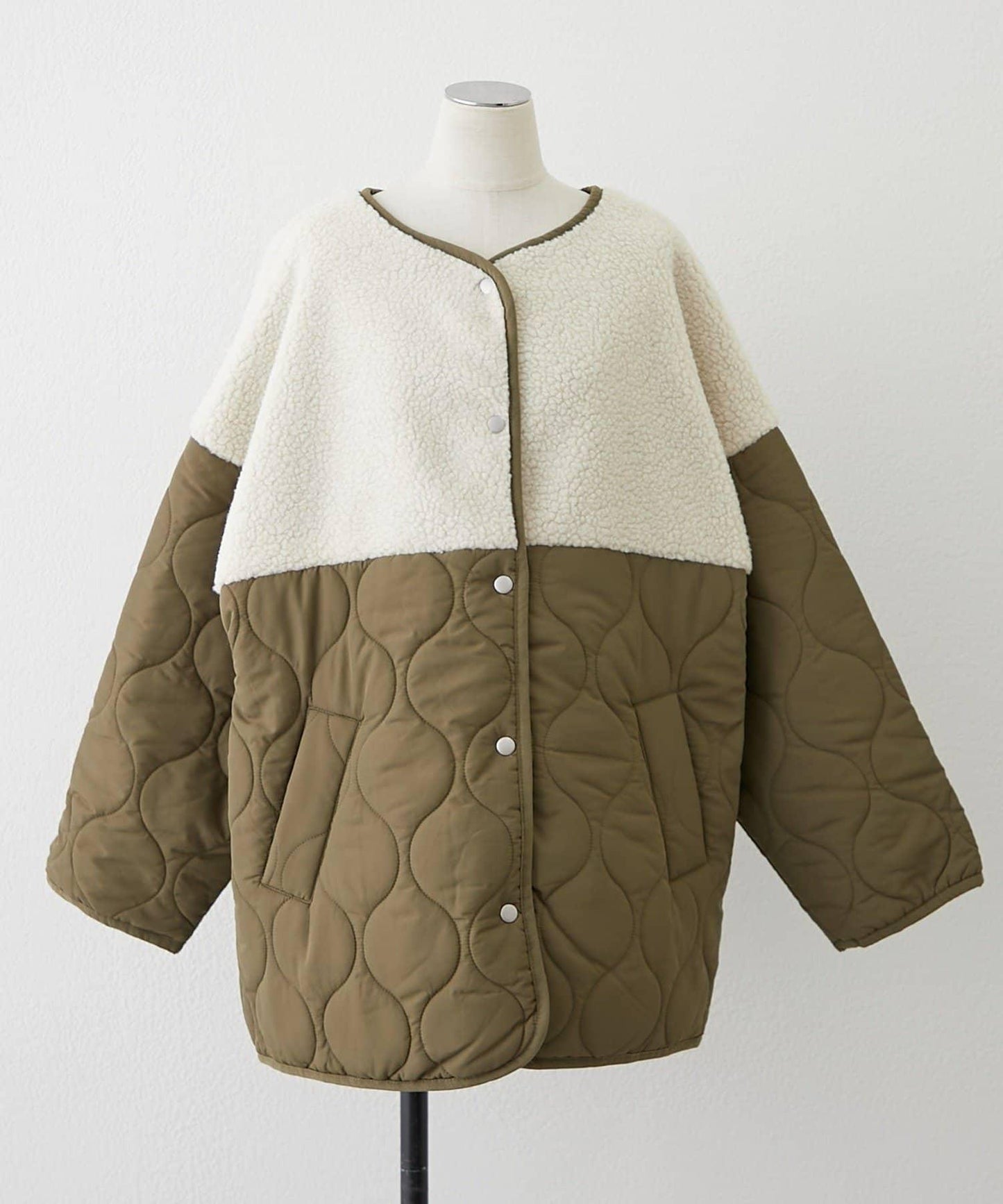 拼接羊羔絨夾棉夾克