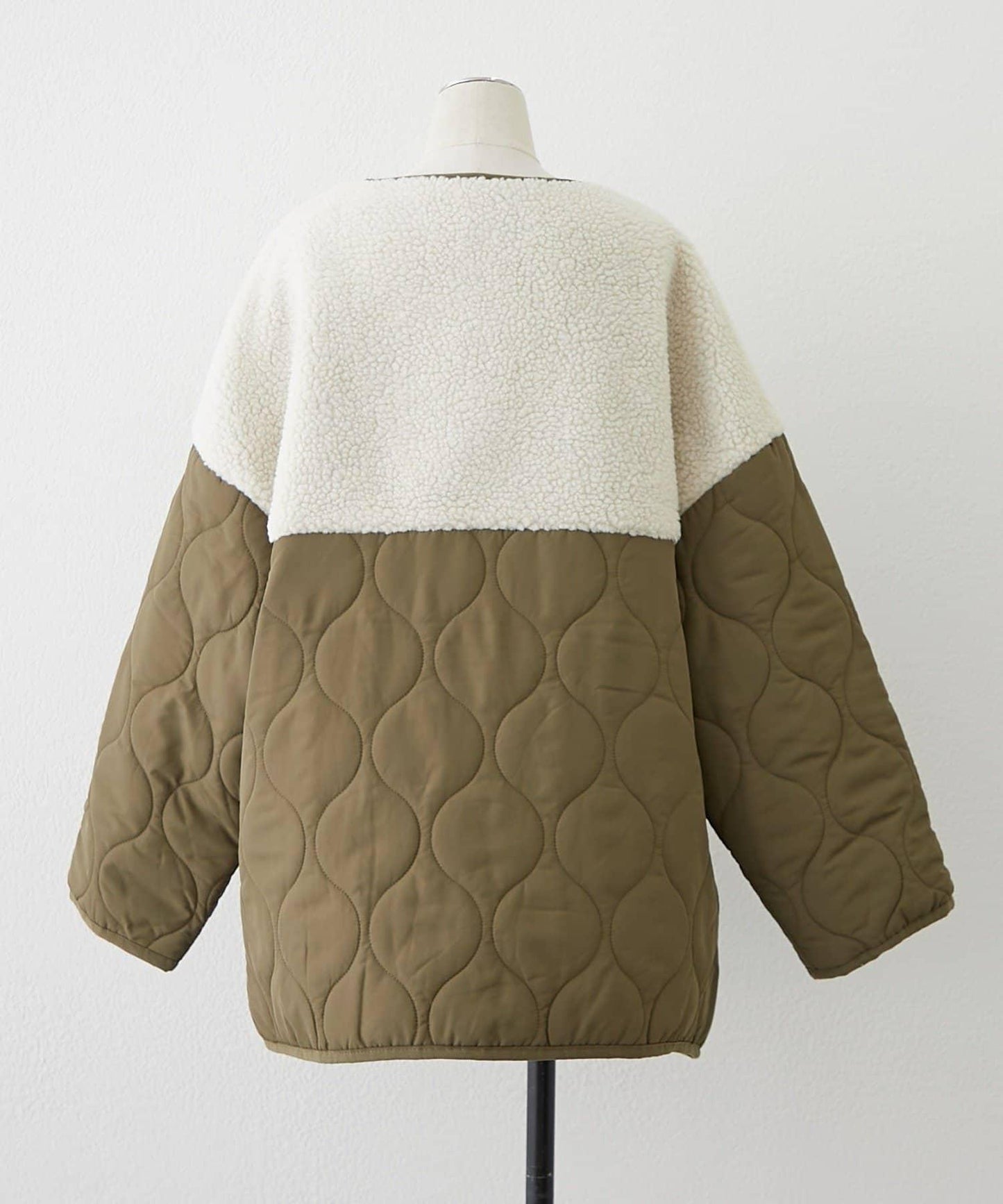 拼接羊羔絨夾棉夾克