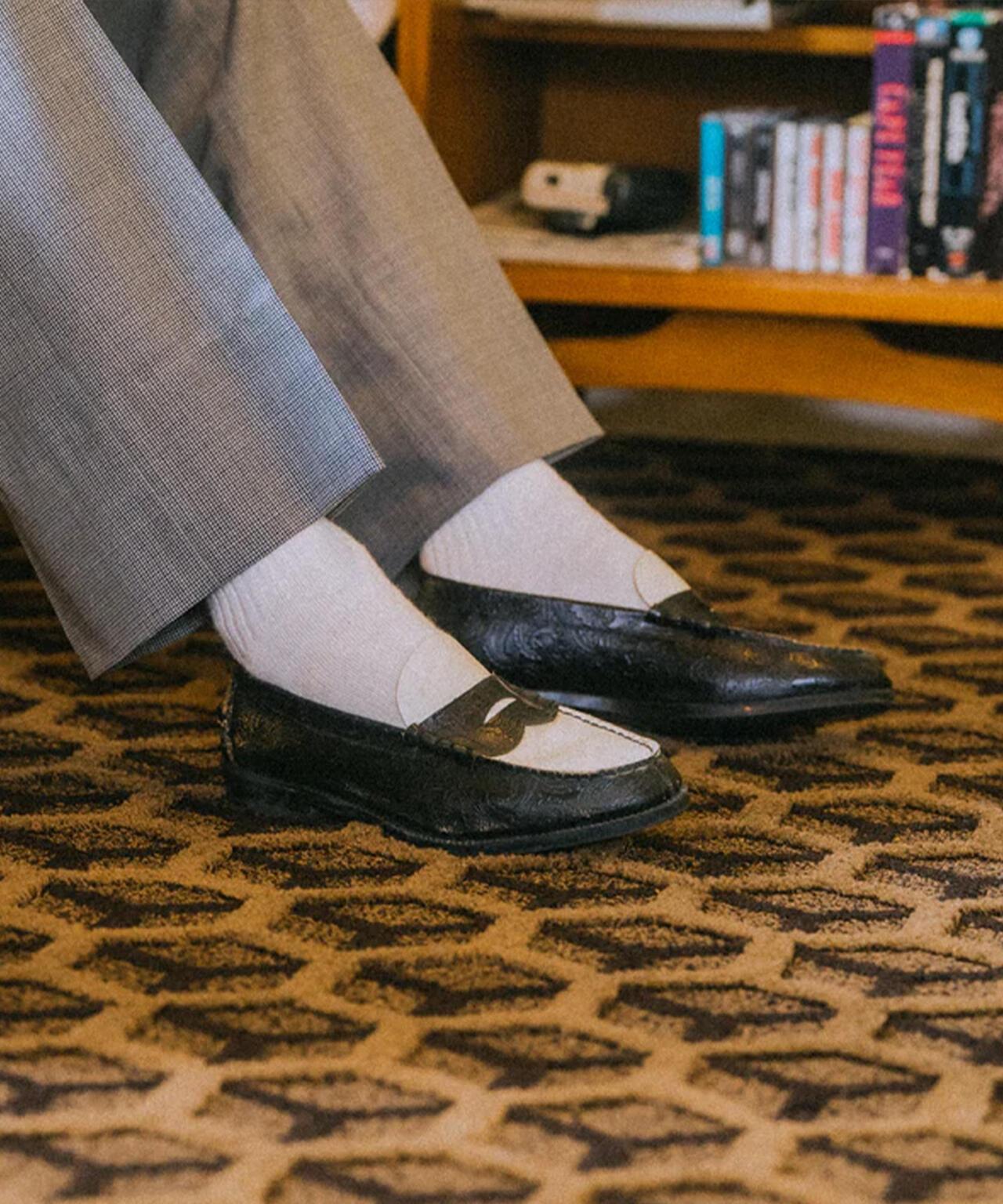 Kenford Fineshoes/男士壓紋樂福鞋