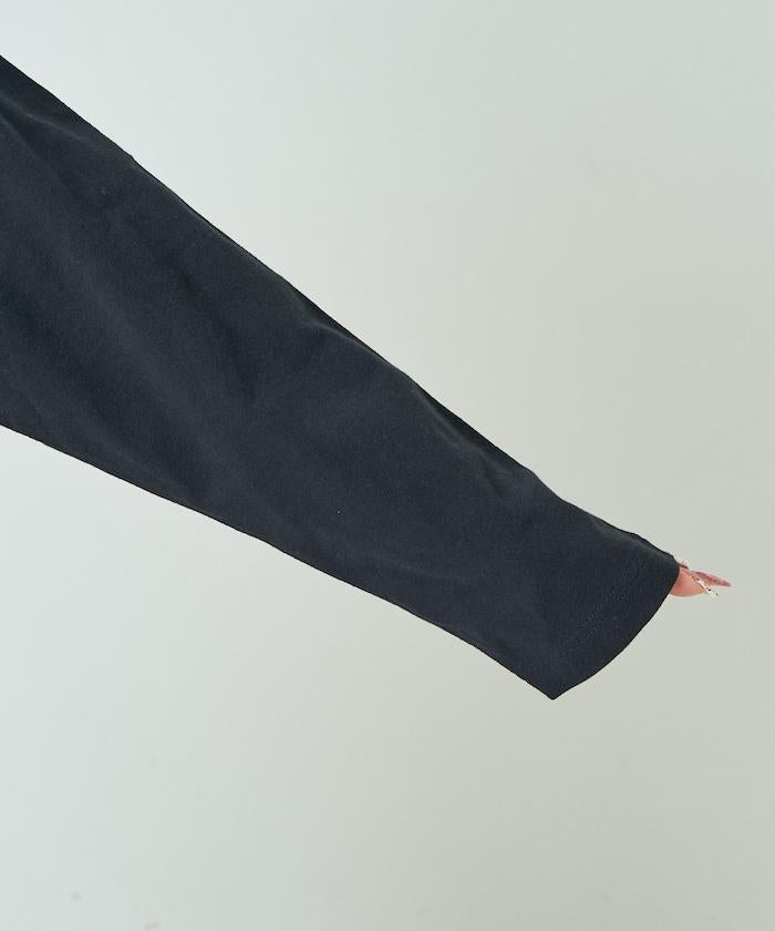 高腰褶皺拼接連衣裙