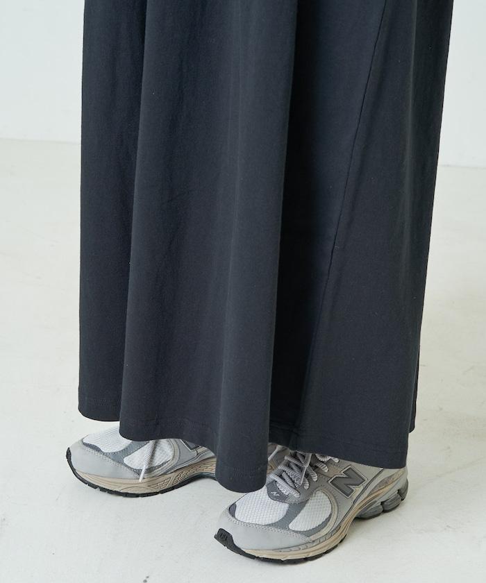 高腰褶皺拼接連衣裙