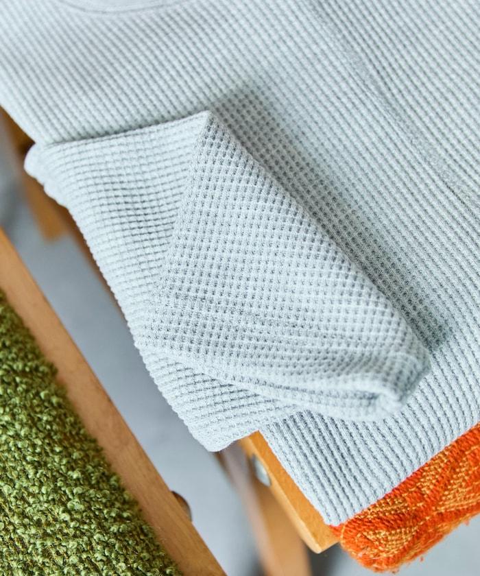 華夫格短款圓領套頭衫