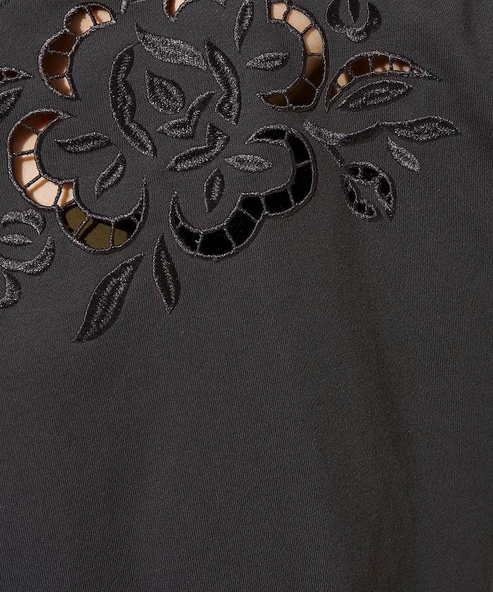 花卉剪裁刺繡衛衣套頭衫