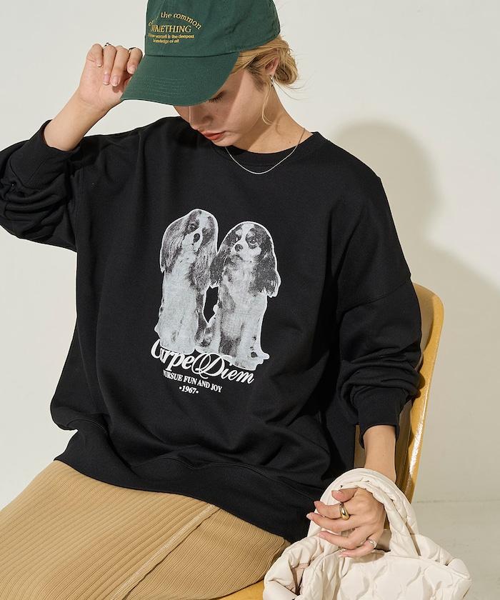 雙胞胎狗狗印花衛衣