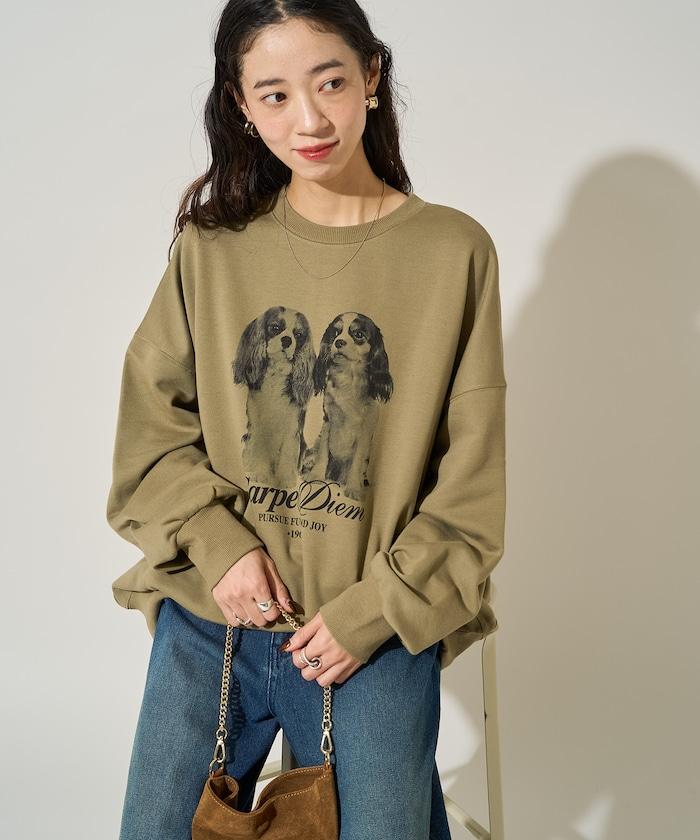 雙胞胎狗狗印花衛衣