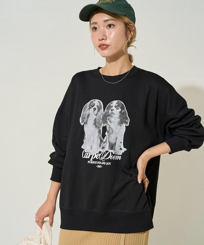 雙胞胎狗狗印花衛衣