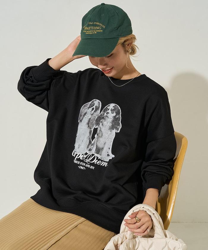 雙胞胎狗狗印花衛衣