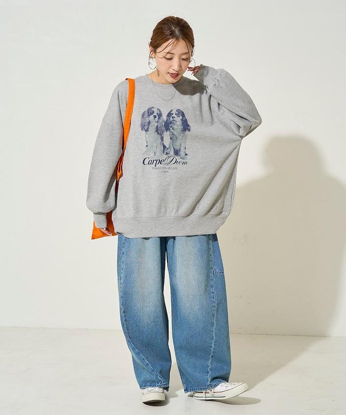 雙胞胎狗狗印花衛衣