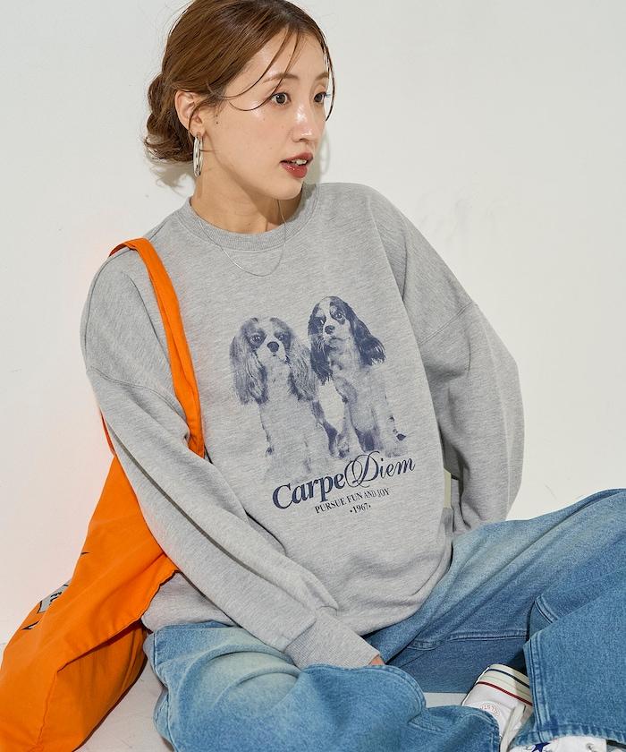 雙胞胎狗狗印花衛衣