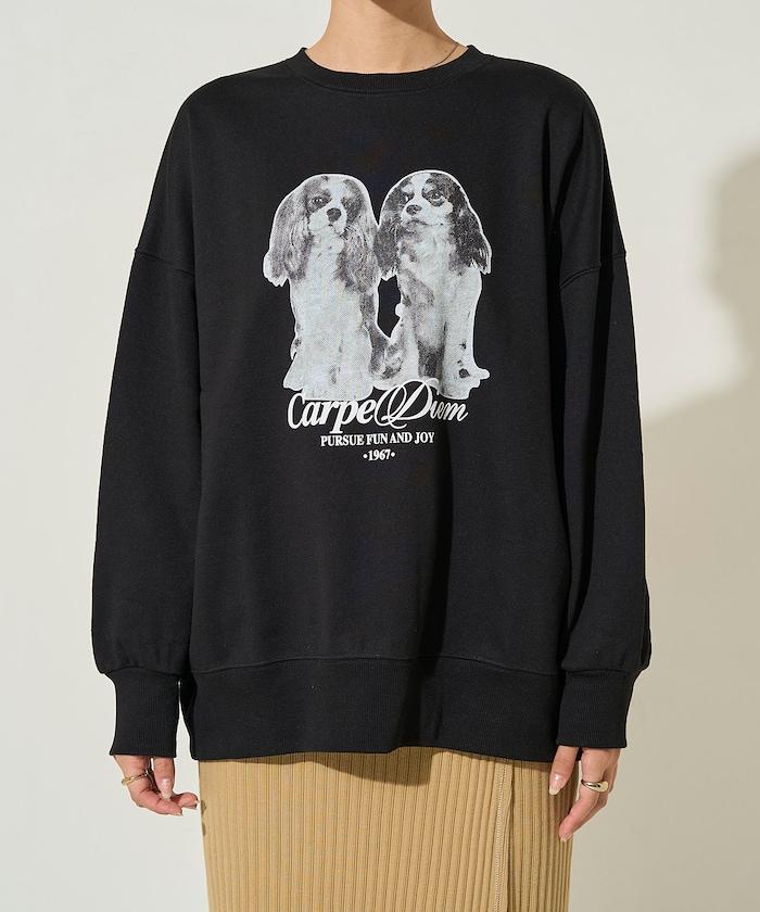 雙胞胎狗狗印花衛衣