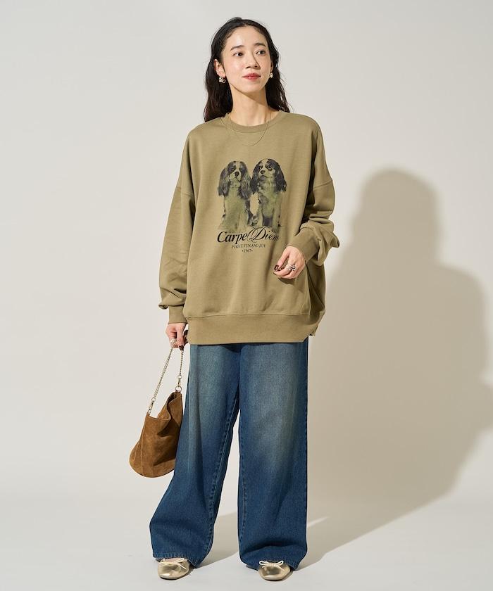 雙胞胎狗狗印花衛衣