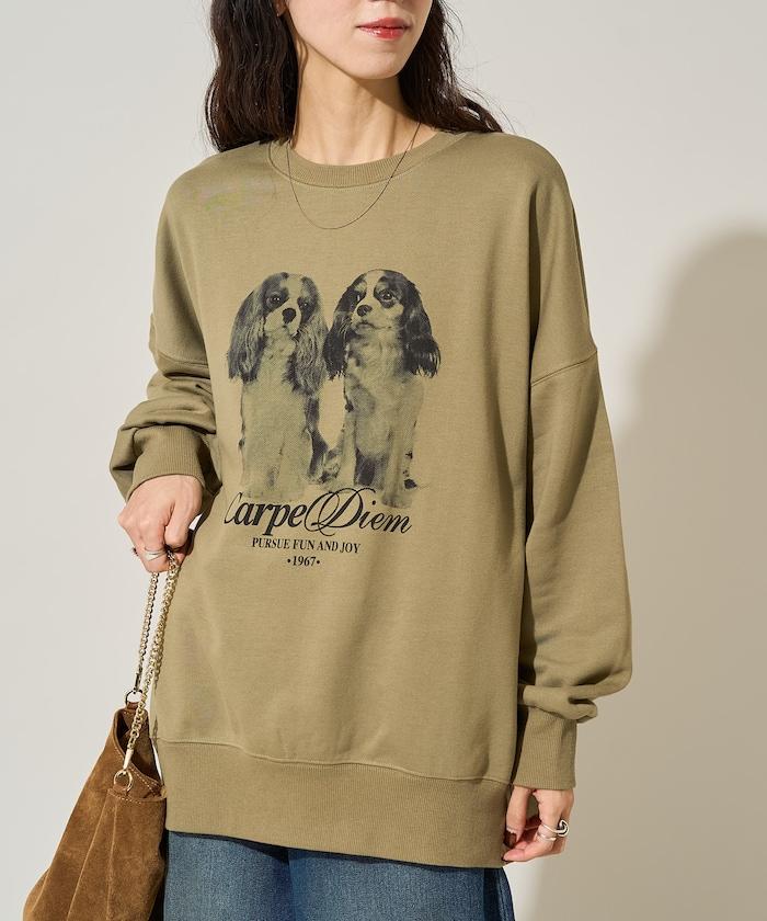 雙胞胎狗狗印花衛衣