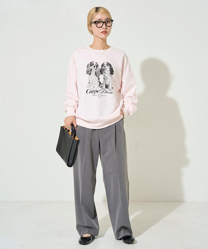 雙胞胎狗狗印花衛衣