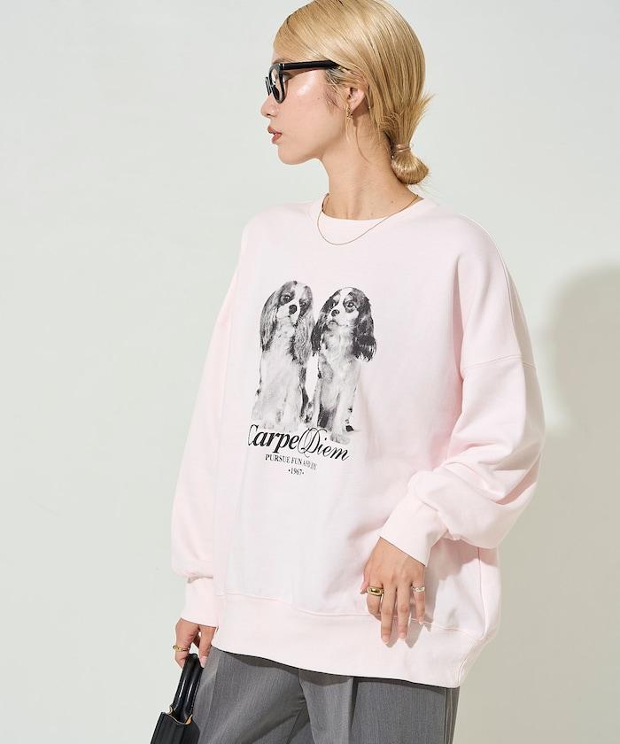 雙胞胎狗狗印花衛衣