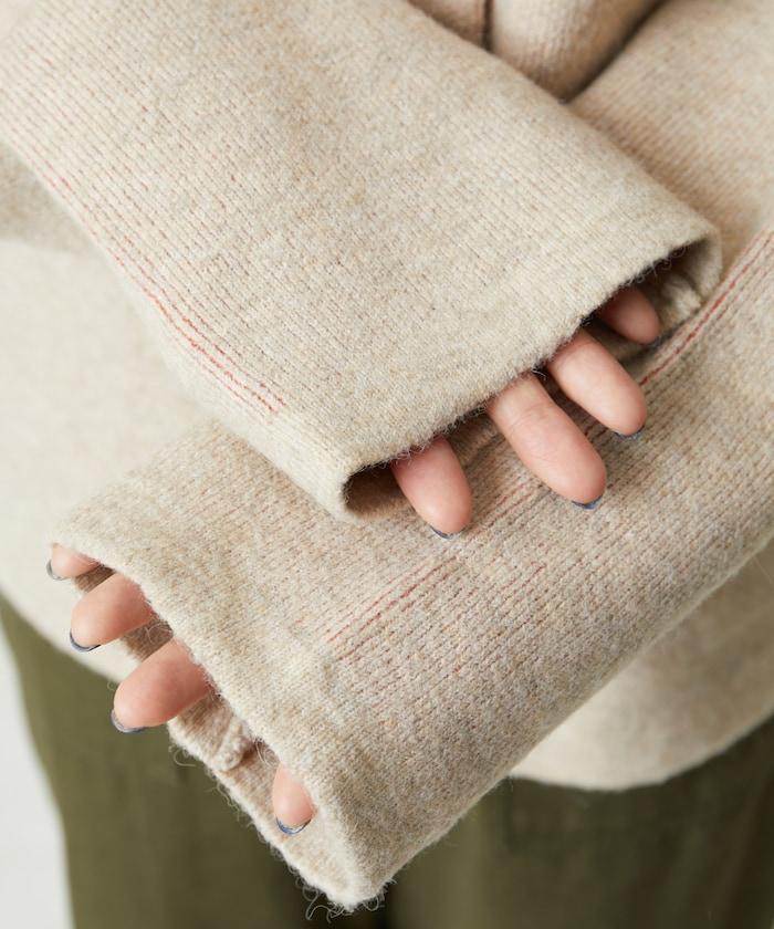 內裡配色按扣針織開衫