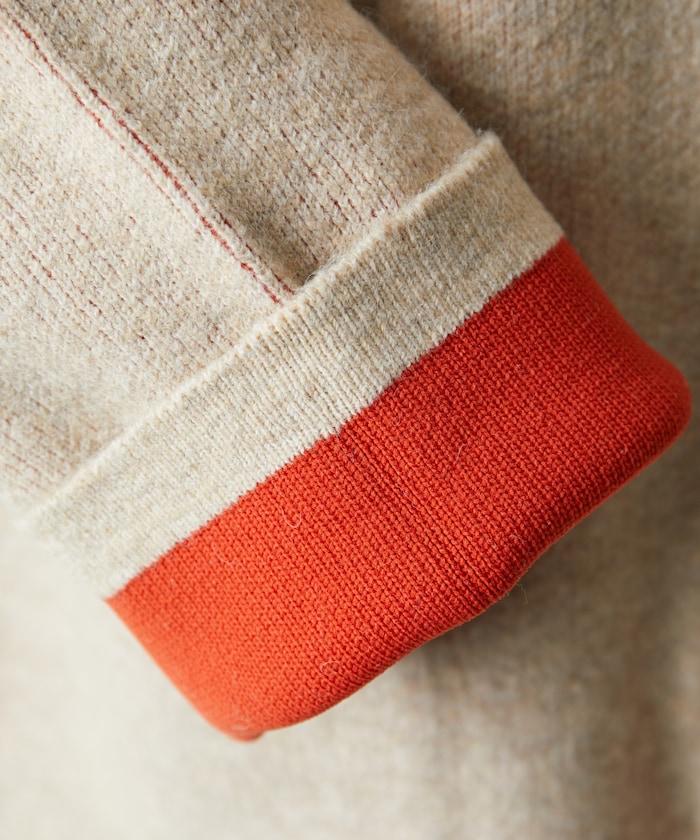 內裡配色按扣針織開衫