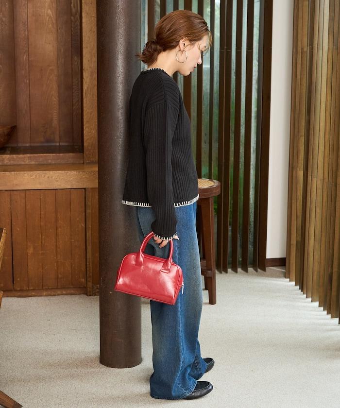 毛毯縫線針織短款開衫