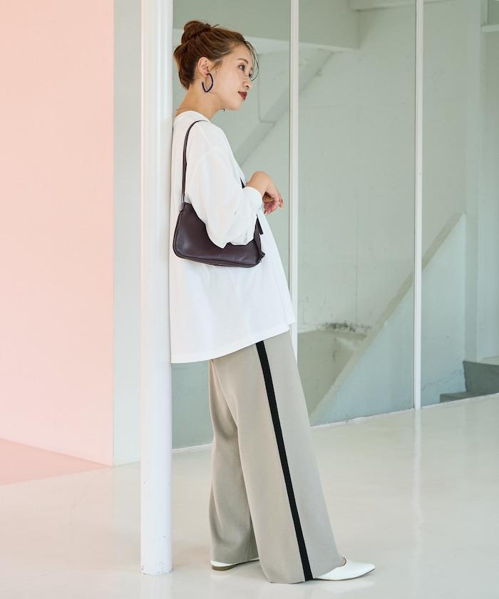 針織條紋休閒褲