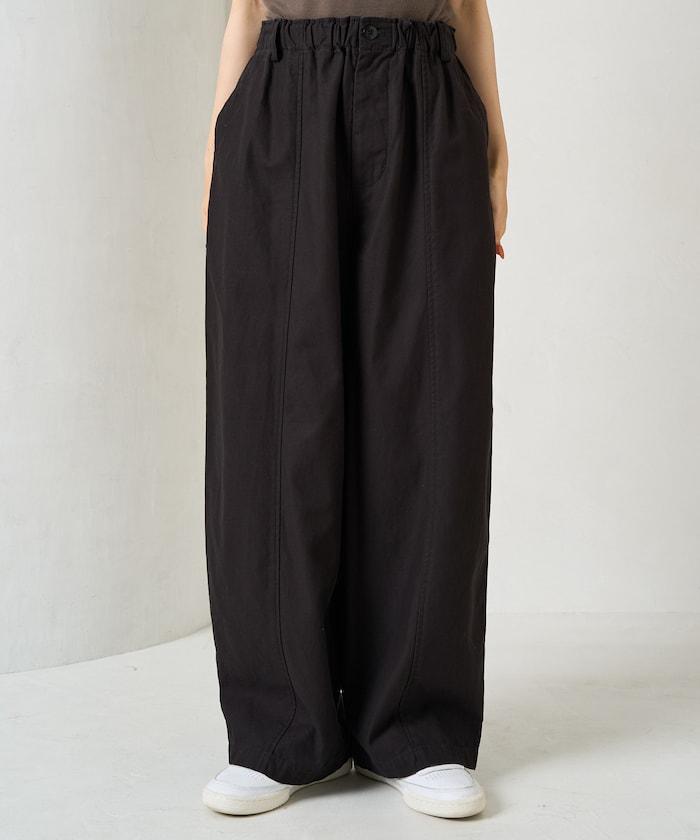 休閒寬鬆後幅斜紋長褲