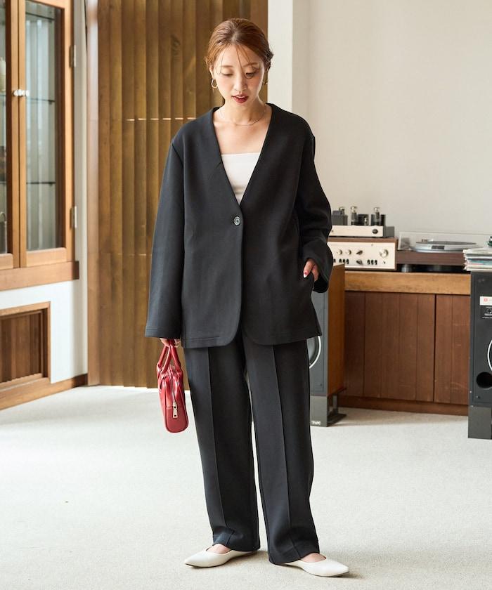 單排扣西裝外套套裝(西裝外套+長褲)