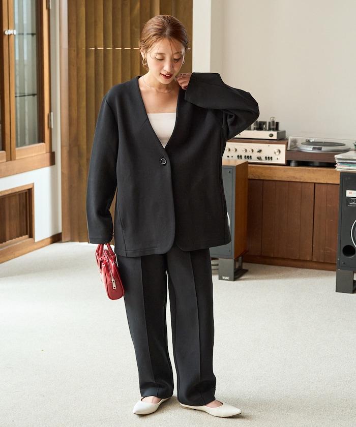 單排扣西裝外套套裝(西裝外套+長褲)