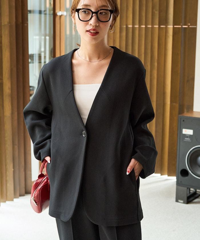 單排扣西裝外套套裝(西裝外套+長褲)