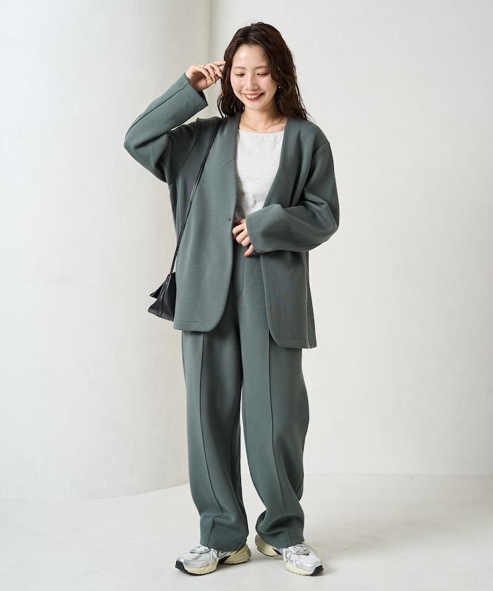 單排扣西裝外套套裝(西裝外套+長褲)