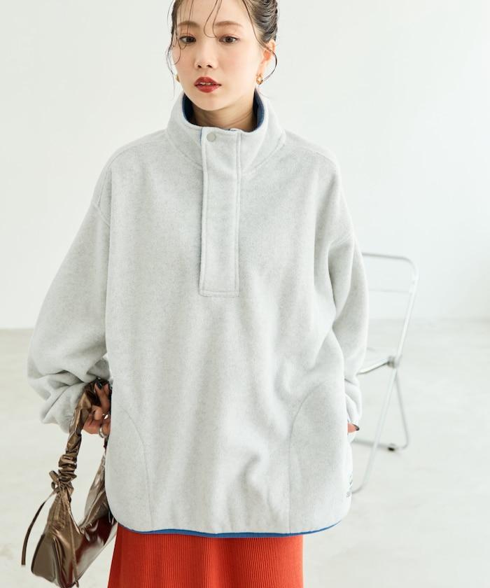 特別配色抓絨半拉鍊套頭衫