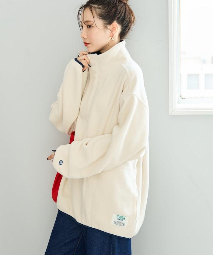 特別配色抓絨半拉鍊套頭衫