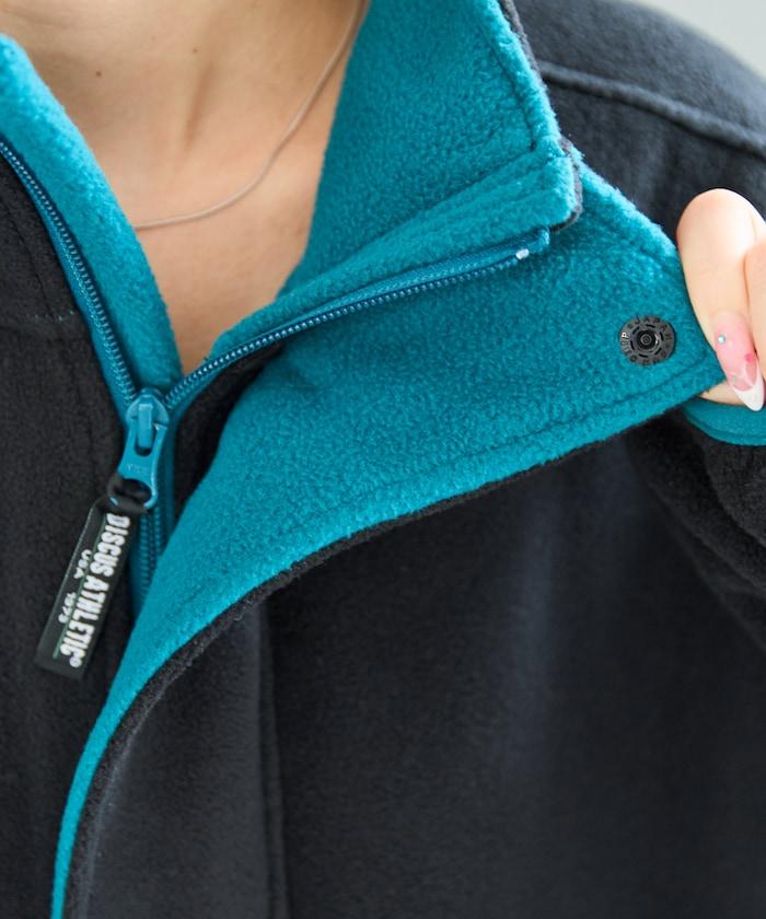 特別配色抓絨半拉鍊套頭衫