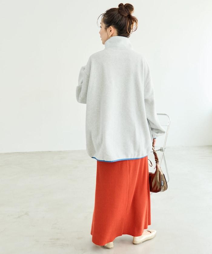 特別配色抓絨半拉鍊套頭衫