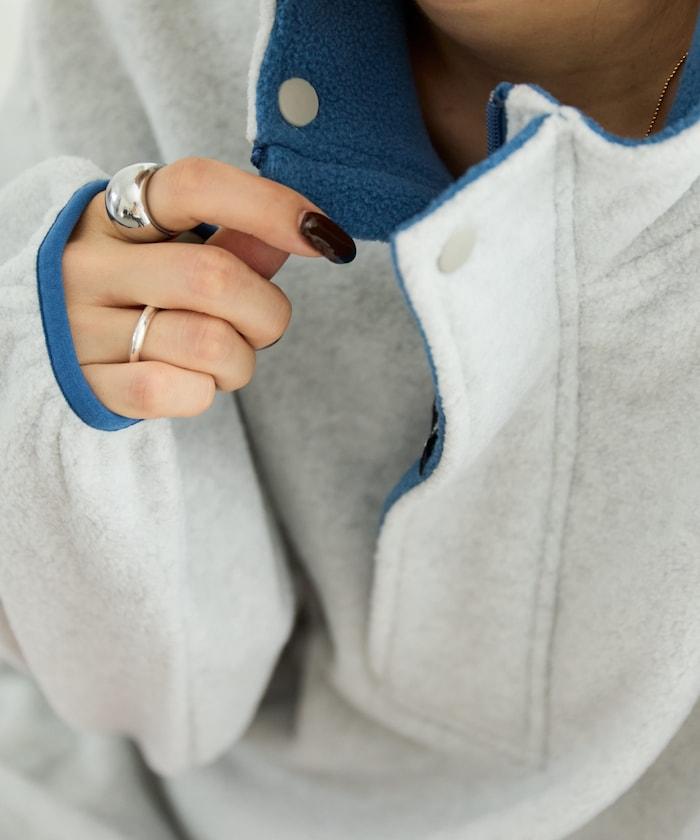 特別配色抓絨半拉鍊套頭衫