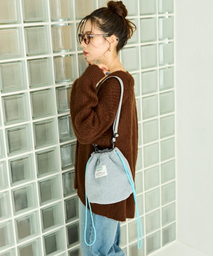 特別款拼色抓絨束口包