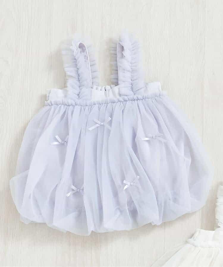 泡泡紗蓬蓬裙吊帶連衣裙