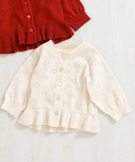 愛心鏤空針織嬰兒開衫_可機洗